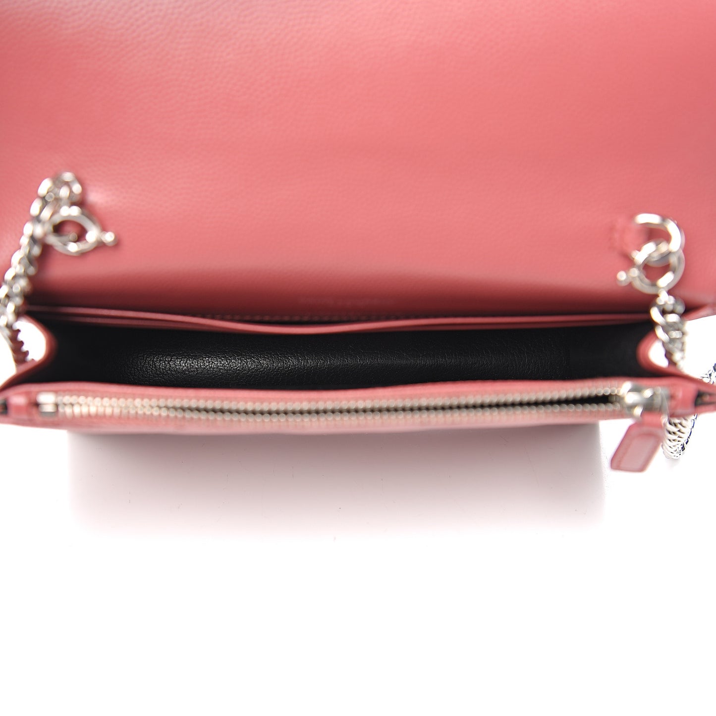 Grain De Poudre Matelasse Chevron Monogram Envelope Chain Wallet Blush Fonce