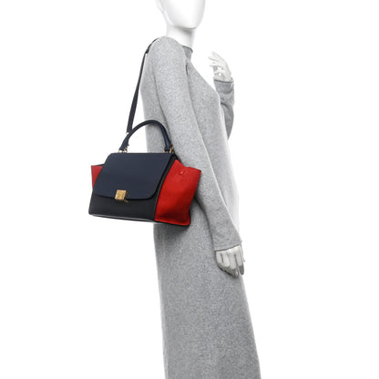 Celine Bullhide Calfskin Small Tri-Color Trapeze Carmin 2 of 10