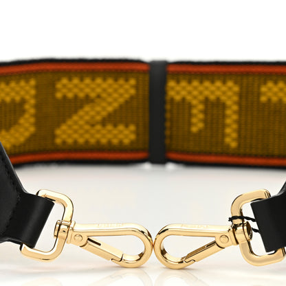 Fendi Cannete Ribbon Poly Vitello Century Logo Adjustable Strap You Giallo Black 3 of 6