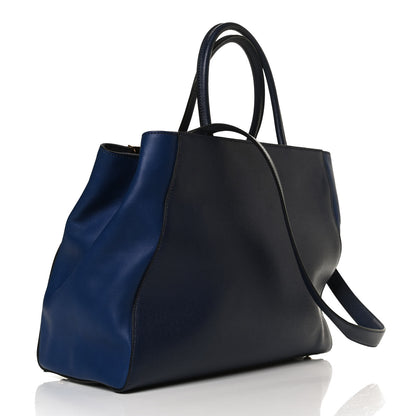 Fendi Vitello Elite Regular 2Jours Tote Blue 3 of 15