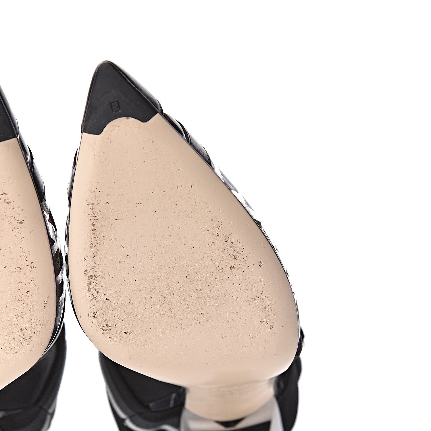 Fendi PVC Vitello FF Colibri 85mm Slingback Pumps 39 Transparent Black 11 of 12