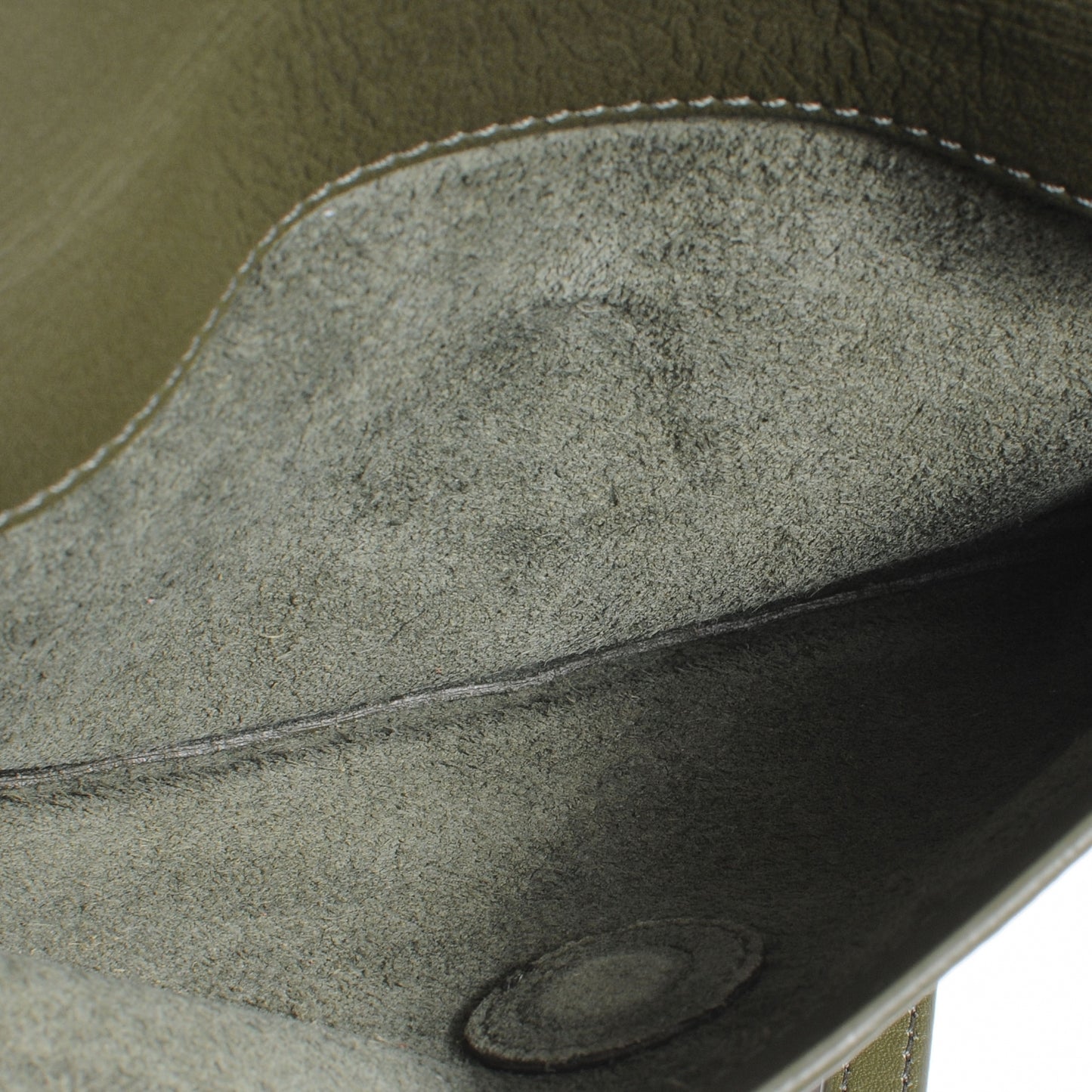 Grained Calfskin Papier Mini Triple Crossbody Vert Kaki