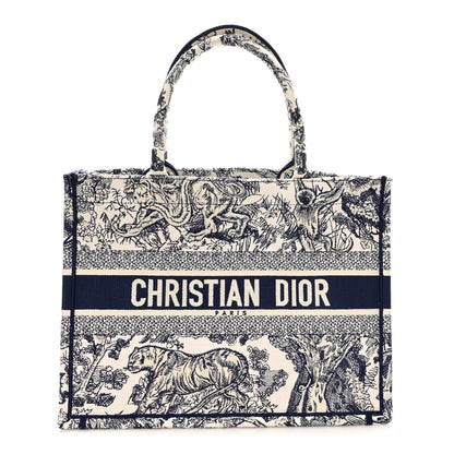 Christian Dior Canvas Embroidered Medium Dioriviera Toile De Jouy Book Tote Blue 1 of 10