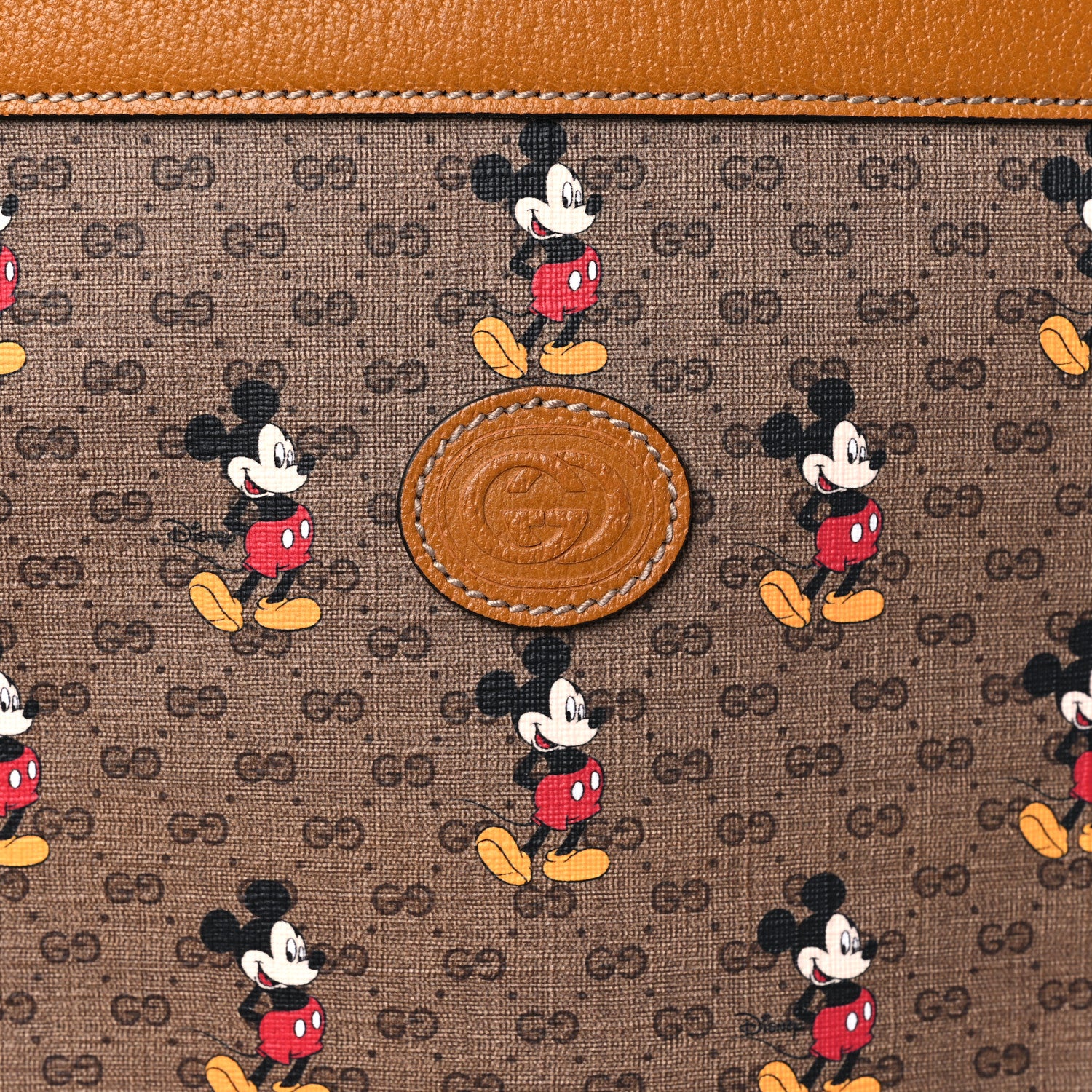 Gucci X DISNEY Mini Vintage GG Supreme Monogram Mickey Mouse Top Handle Tote Beige Vintage Sun Oil 11 of 11