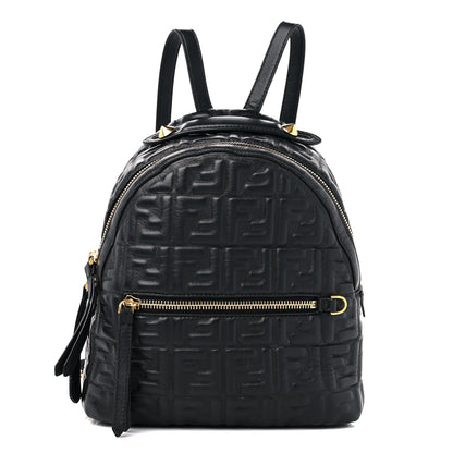 Fendi Nappa FF 1974 Embossed Mini Backpack Black 1 of 14