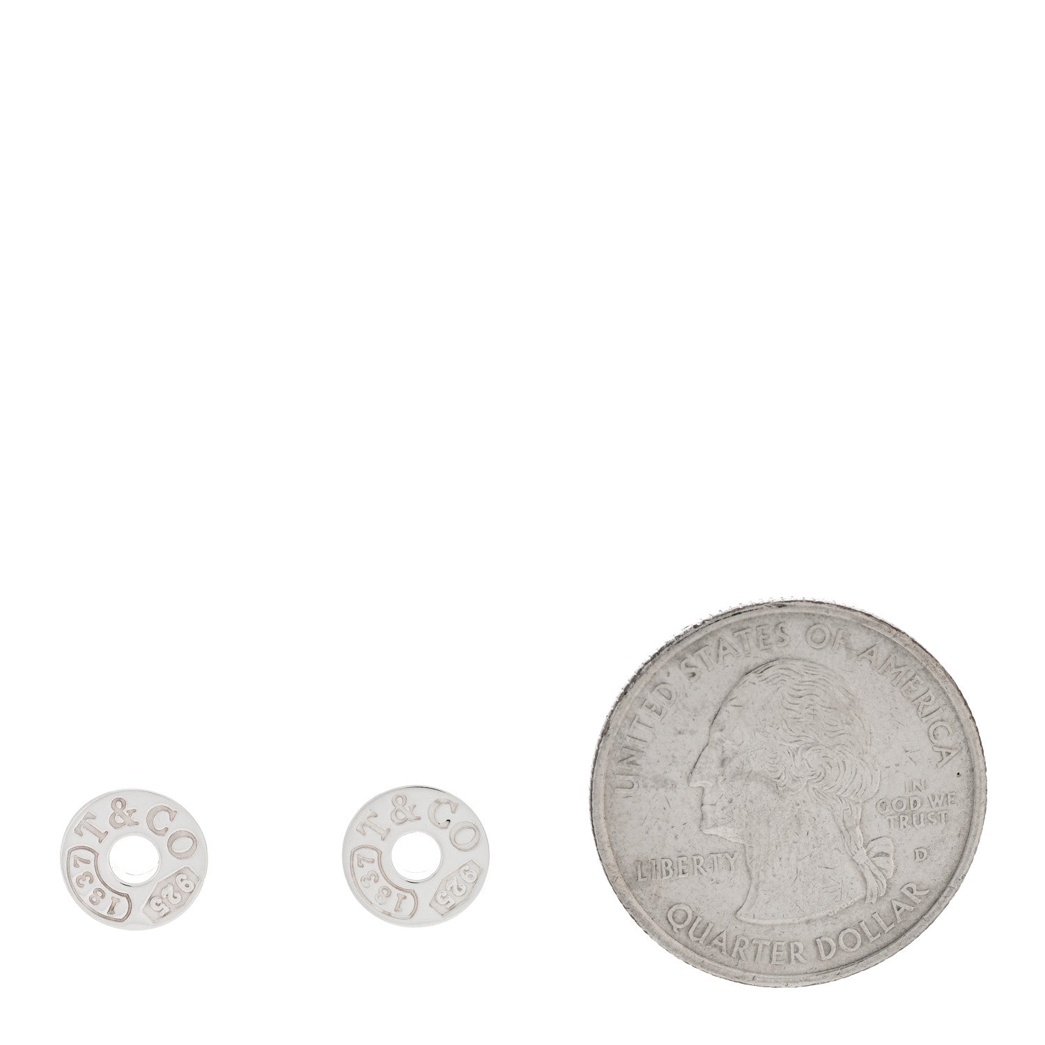 Tiffany Sterling Silver 1837 Circle Earrings 2 of 4
