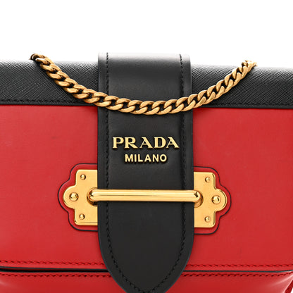 Prada Saffiano City Calf Cahier Belt Bag Fuoco Black 8 of 14