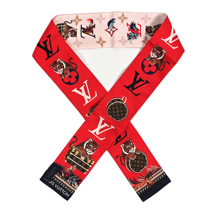 Louis Vuitton Silk Monogram Precious Tiger Bandeau Rouge 1 of 4
