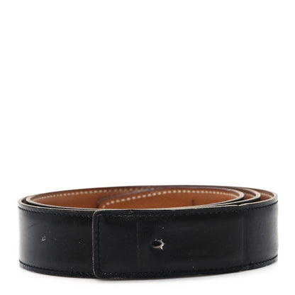 Hermes Box Courchevel 32mm Belt Strap 80 Black Gold 1 of 6