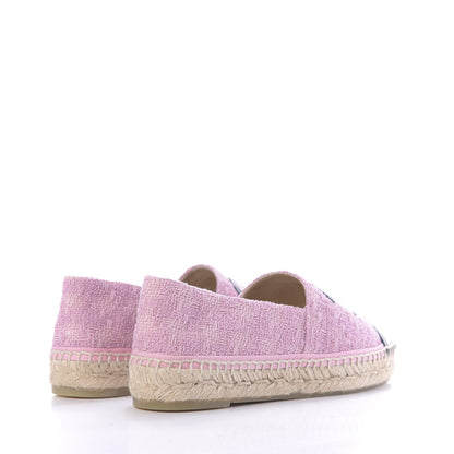 Chanel Tweed Patent CC Espadrilles 38 Pink Black 4 of 11