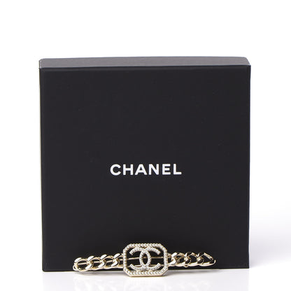 Chanel Crystal Chain CC Vendome Hair Clip Barrette Gold 5 of 5