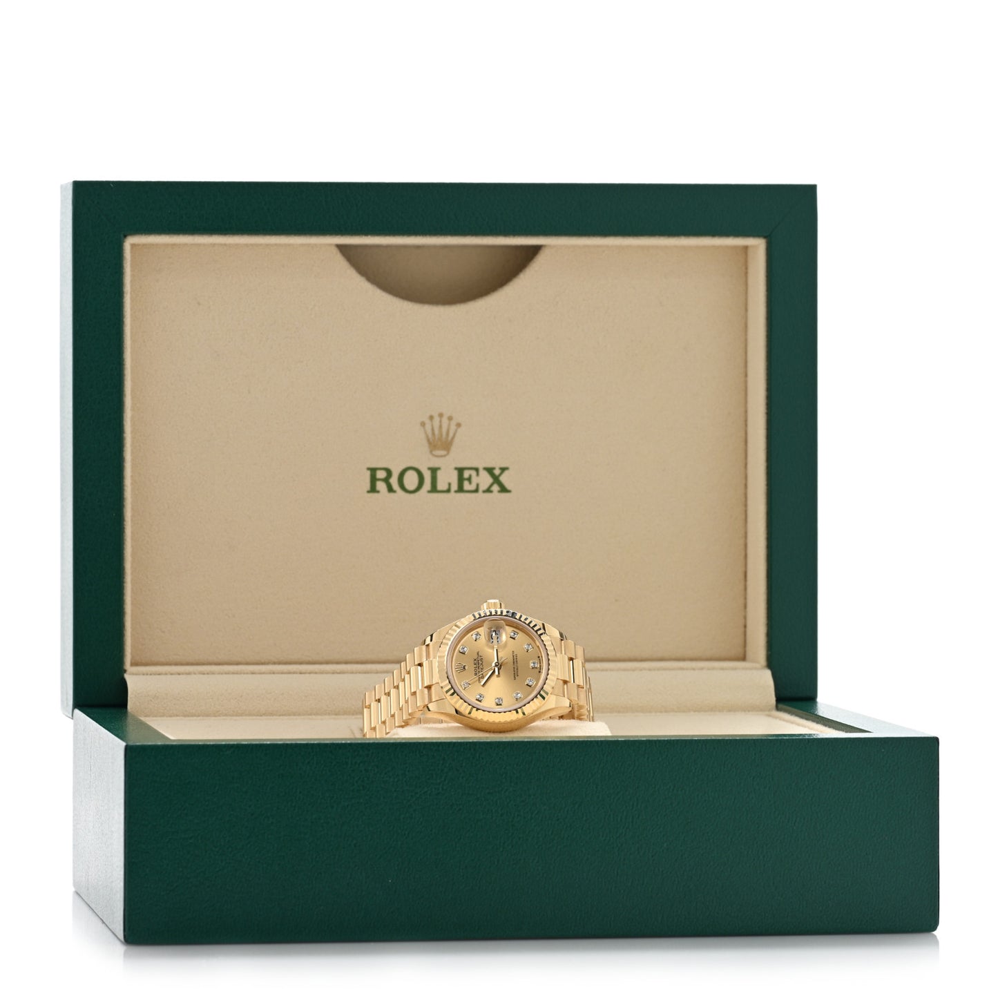 18K Yellow Gold Diamond 28mm Datejust President Watch Champagne 279178