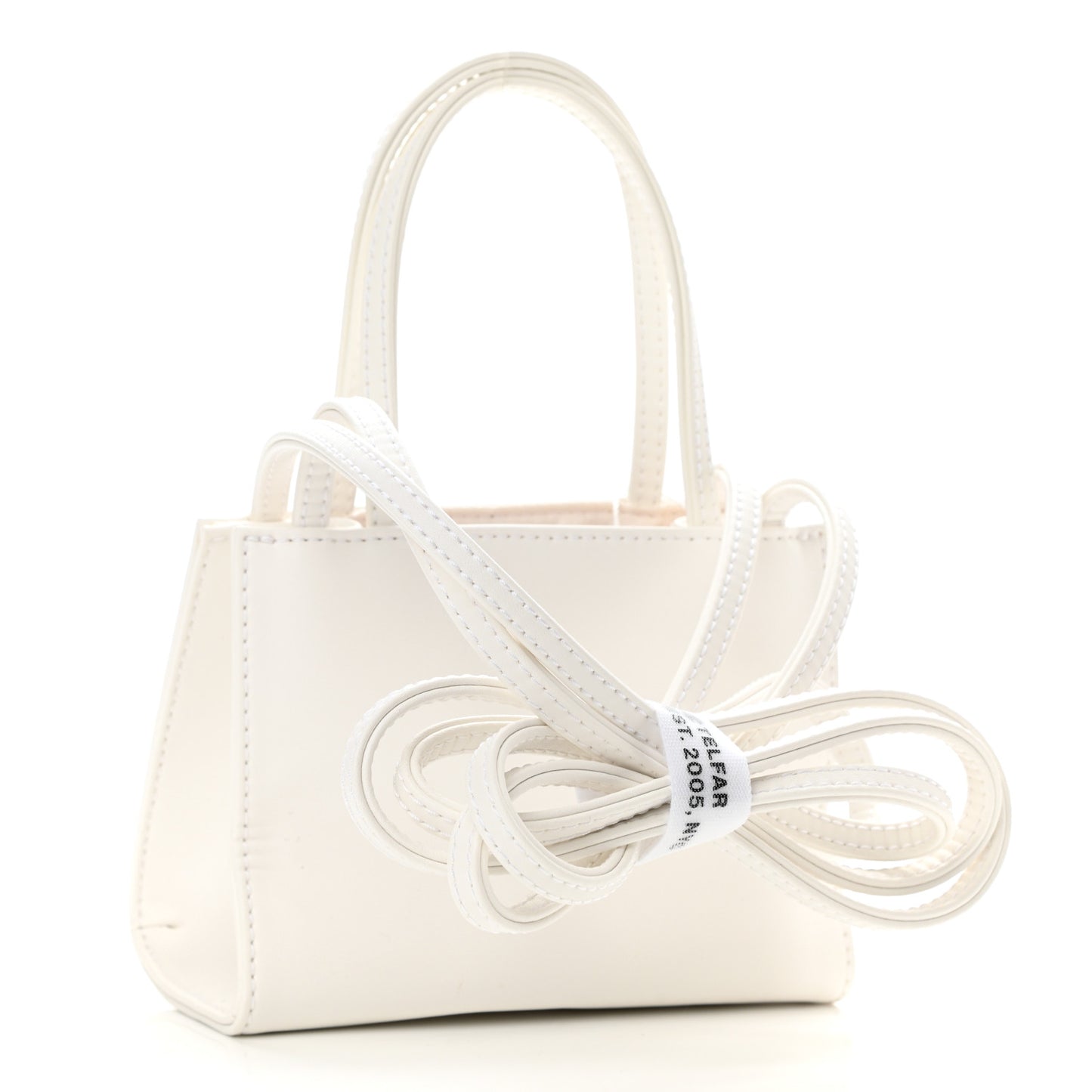 Vegan Leather Small Shopping Bag White