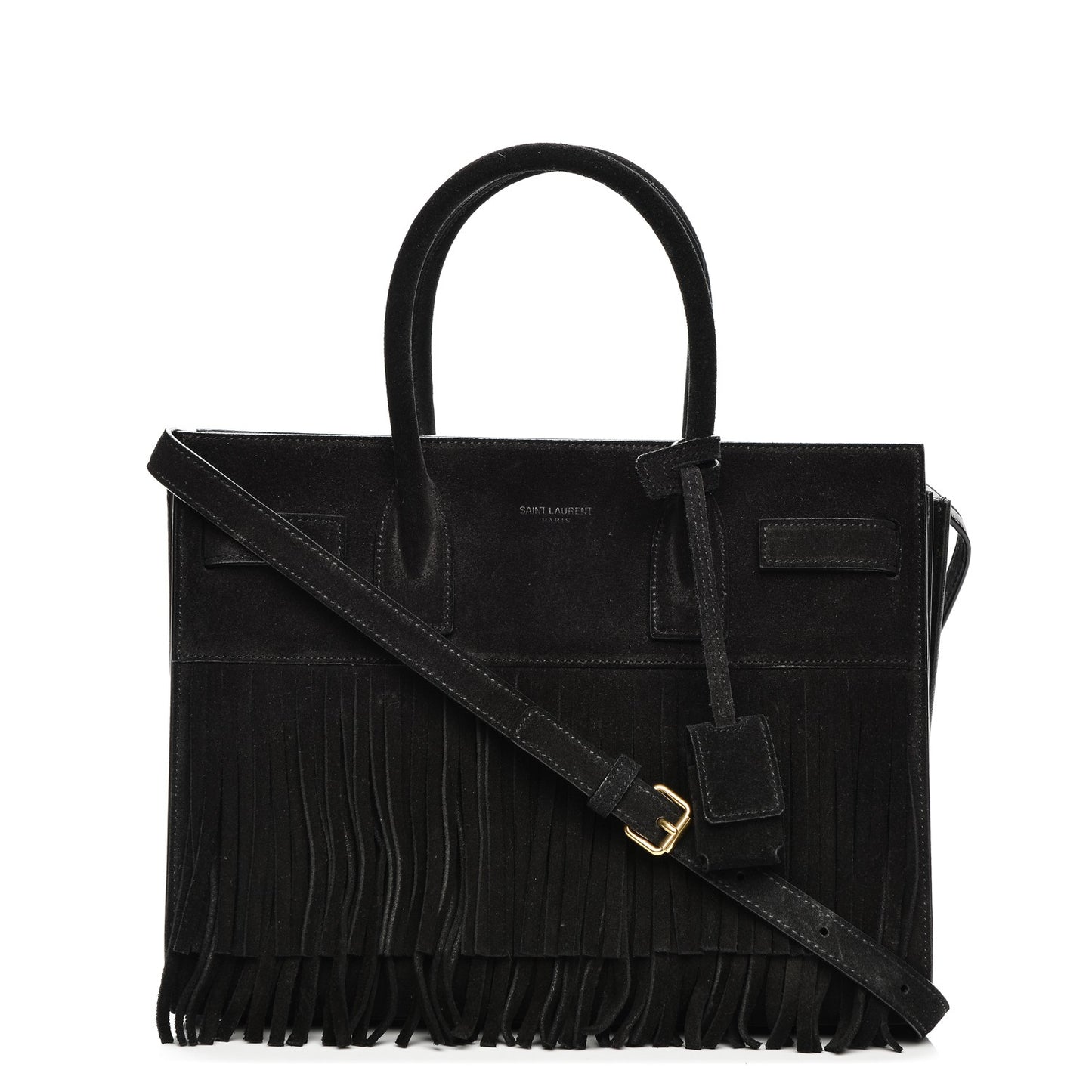 Suede Fringe Baby Sac De Jour Black