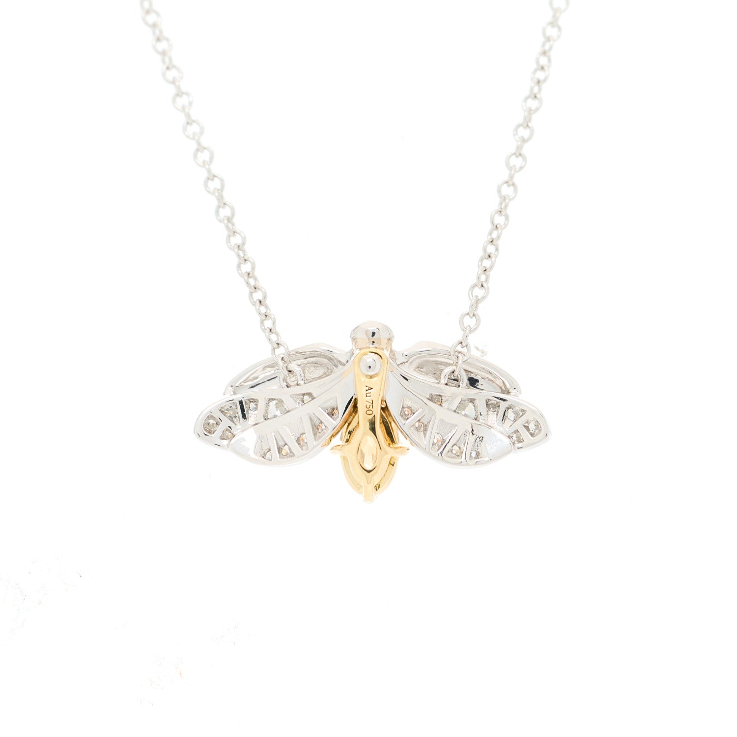Tiffany Platinum 18K Yellow Gold Diamond Spessartine Paper Flowers Firefly Pendant Necklace 5 of 5
