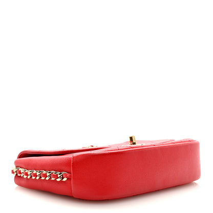 Chanel Goatskin Stitched Casual Trip Single Flap Red 4 of 9