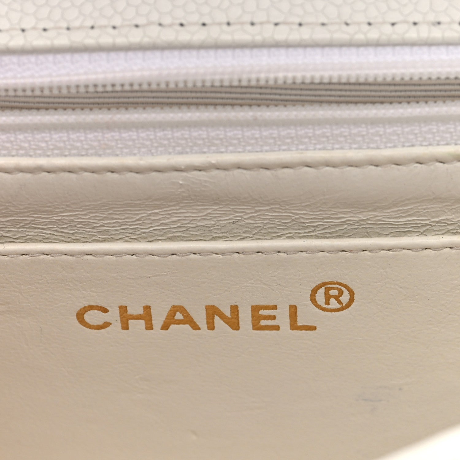 Chanel Caviar Quilted Medium Single Flap White 6 of 10