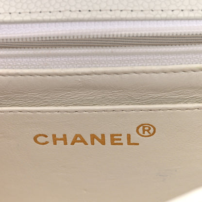 Chanel Caviar Quilted Medium Single Flap White 6 of 10