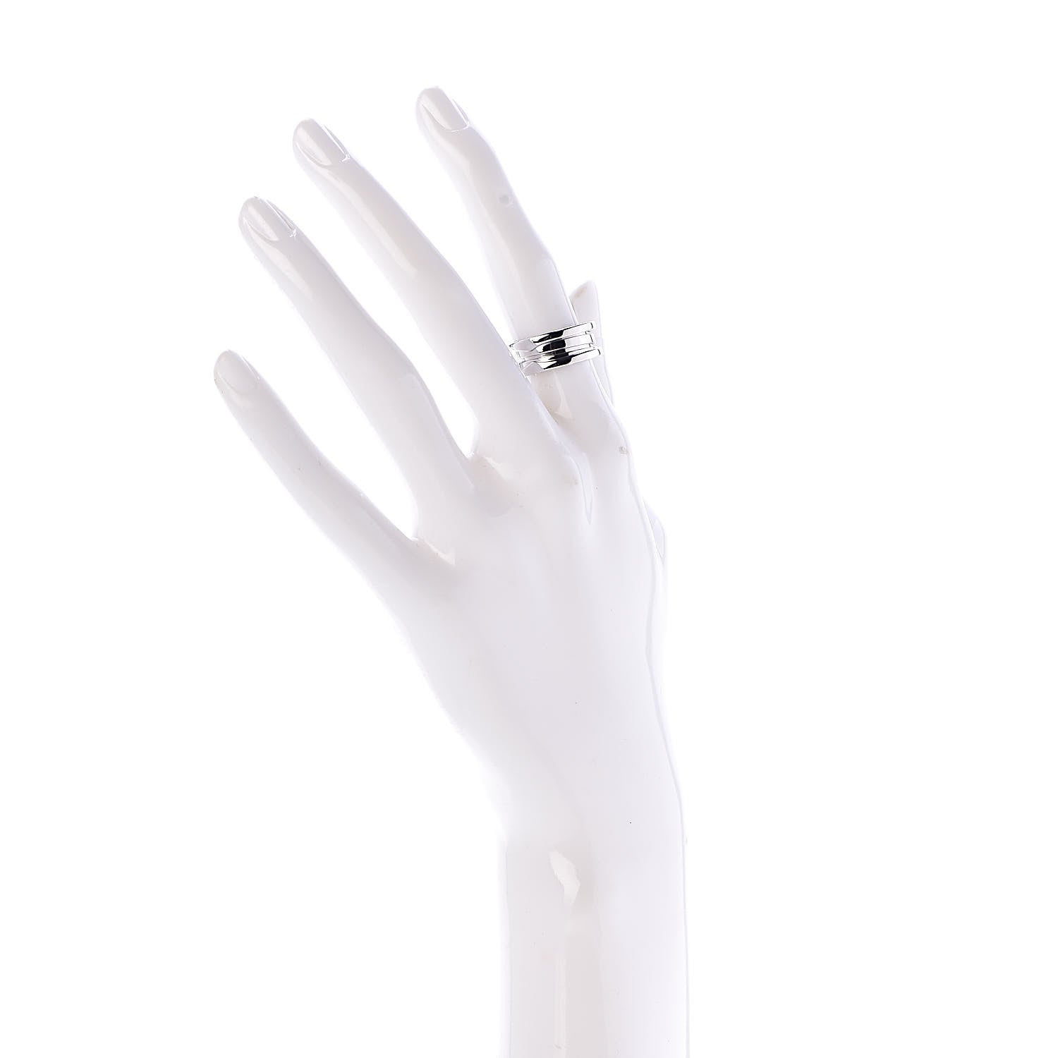 Bulgari 18K White Gold B.Zero1 Two-Band Ring 49 4.75 2 of 5