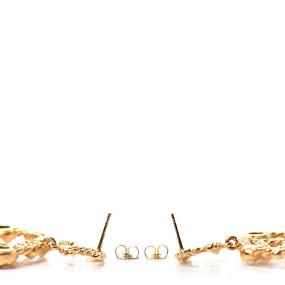 Chanel Pearl Gripoix No 5 CC Chain Drop Earrings Gold 3 of 4