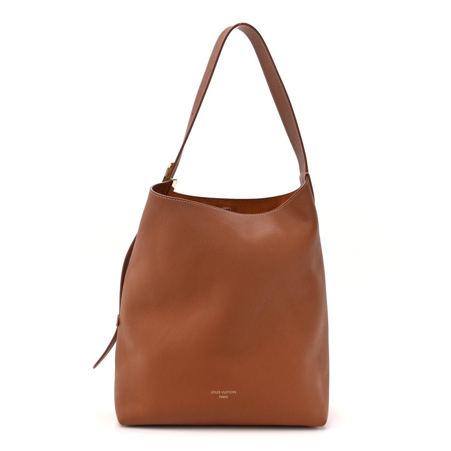 Grained Calfskin Low Key Hobo MM Cognac
