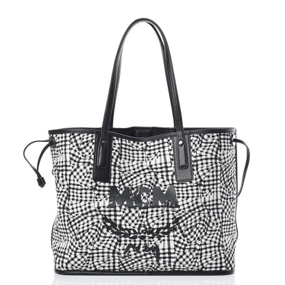 MCM Visetos Medium Liz Reversible Shopper Tote Black 7 of 12