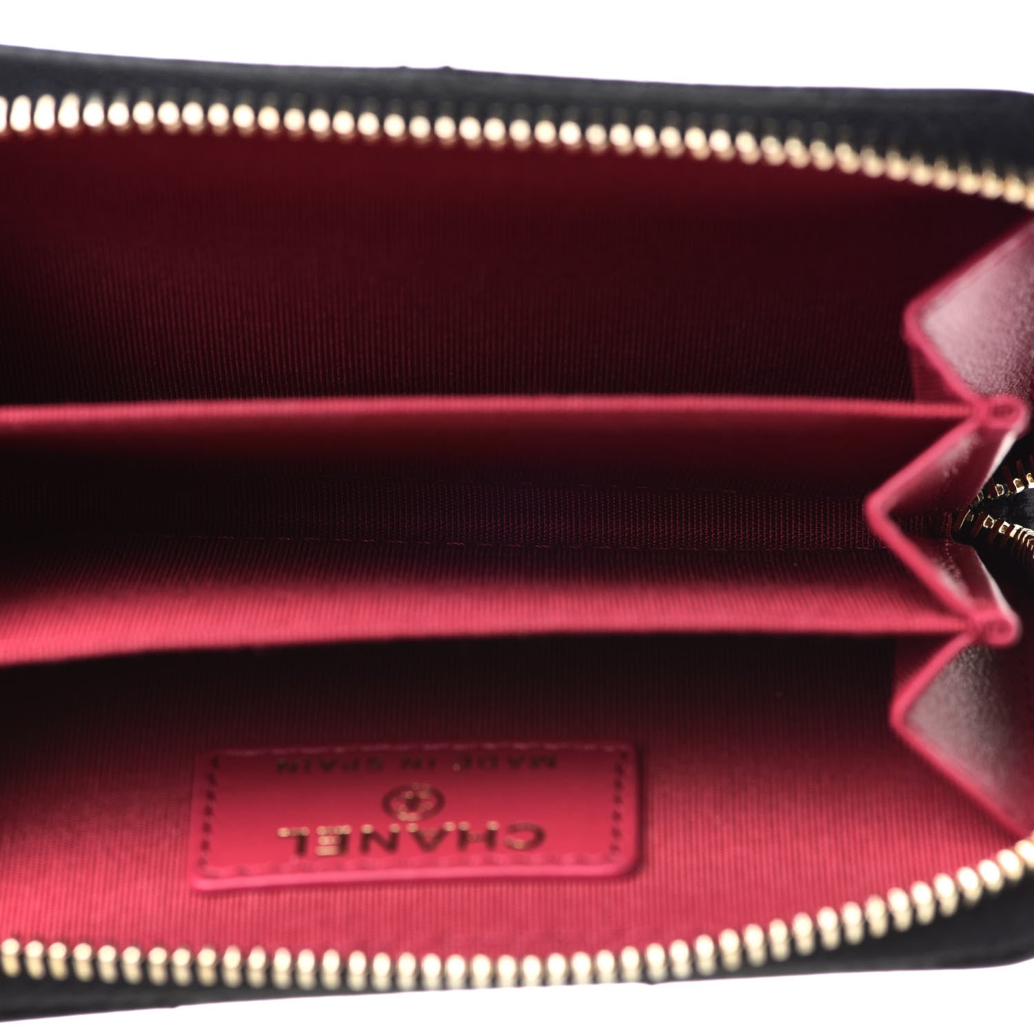 Chanel Lambskin Quilted Chanel 19 Zip Around Coin Purse Wallet Black 5 of 8