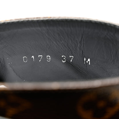 Louis Vuitton Calfskin Monogram Wonderland Flat Ranger Boots 37 Black 6 of 14