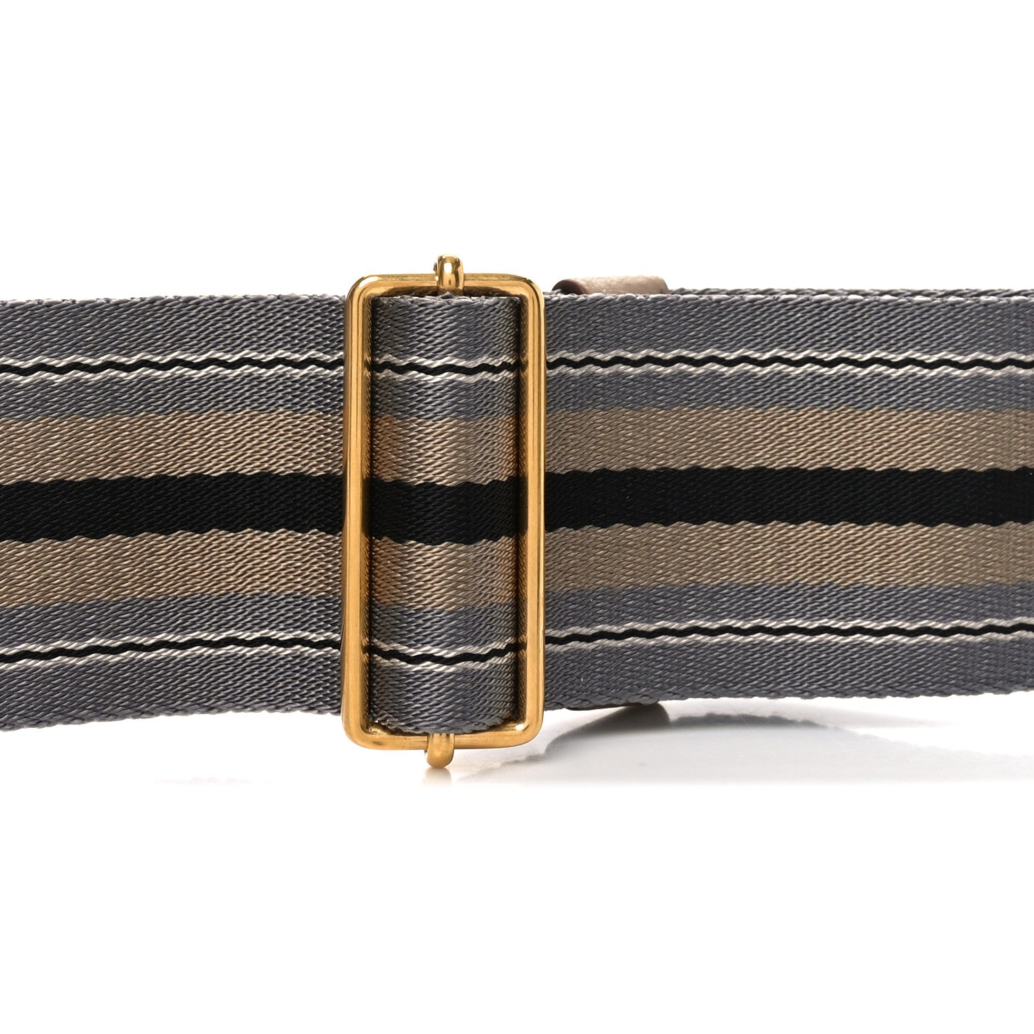 Prada Vitello Daino Striped Fabric Shoulder Strap Cammeo 3 of 3