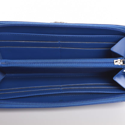 Chanel Patent Quilted Boy Zip Around Wallet Blue 5 of 8