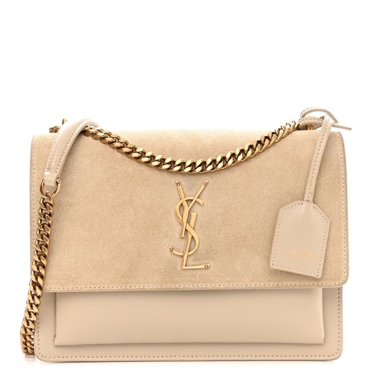 Suede Calfskin Medium Monogram Sunset Beige