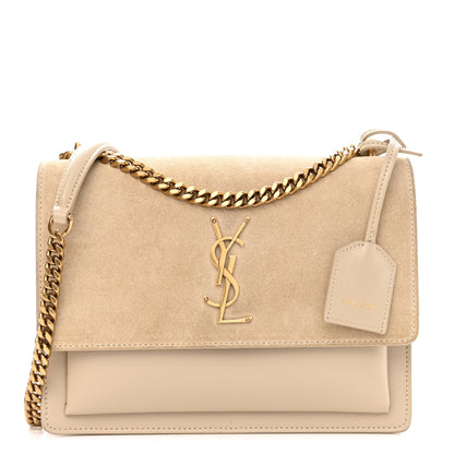 Saint Laurent Suede Calfskin Medium Monogram Sunset Beige 1 of 8