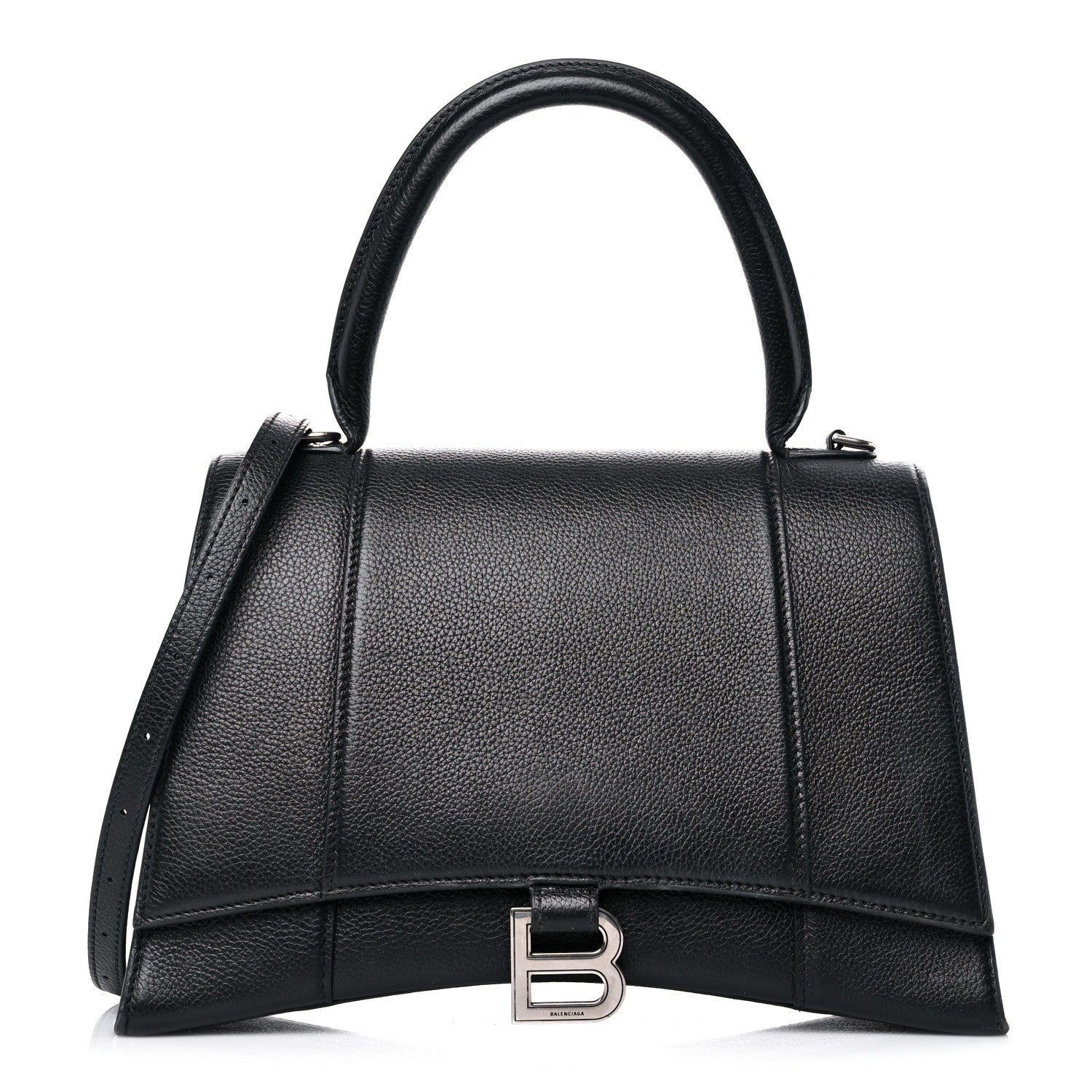 Balenciaga Grained Calfskin Medium Hourglass Top Handle Bag Black 1 of 18