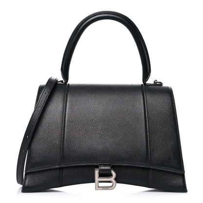 Balenciaga Grained Calfskin Medium Hourglass Top Handle Bag Black 1 of 18