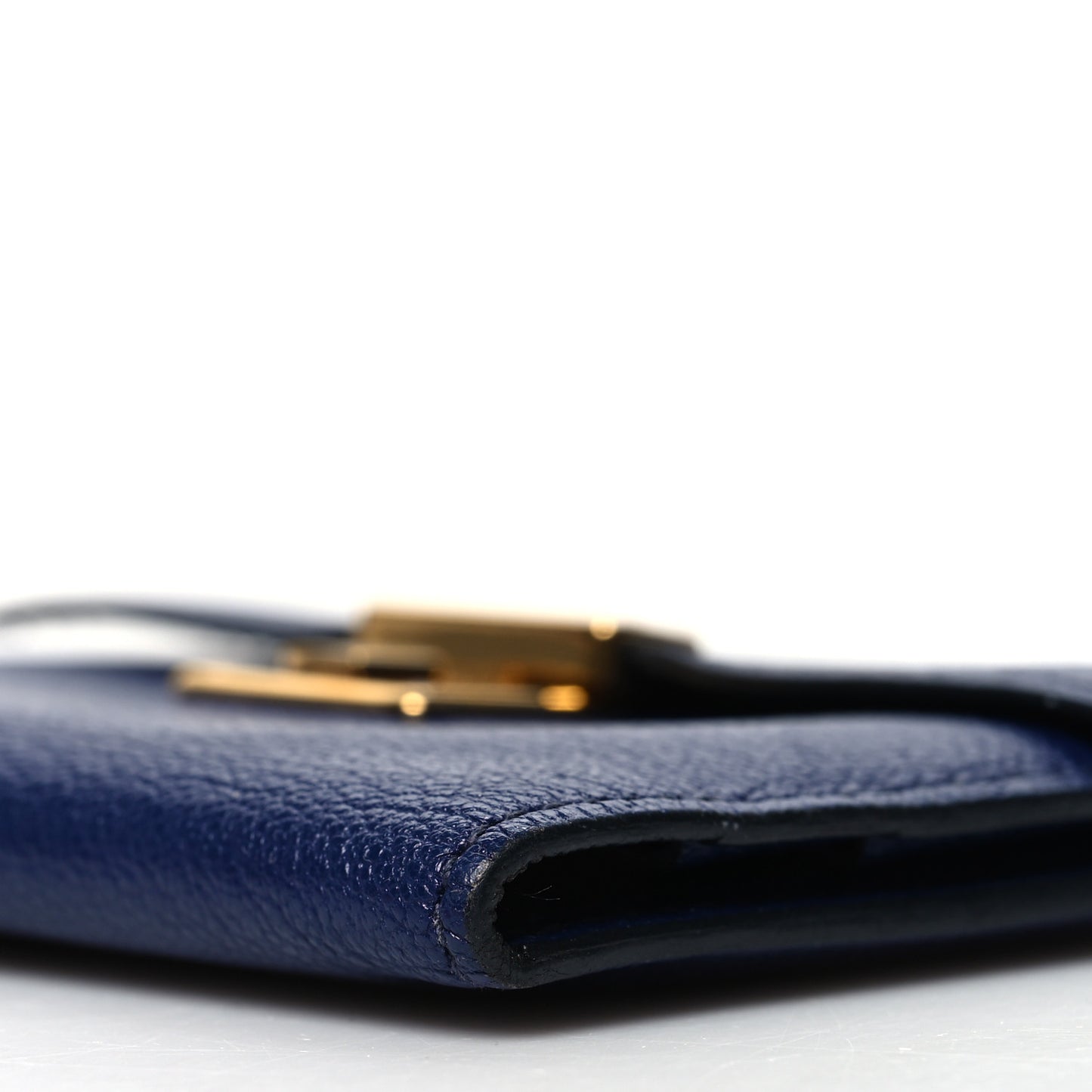 Chevre Mysore Mini Clic Card Holder Bleu Nuit