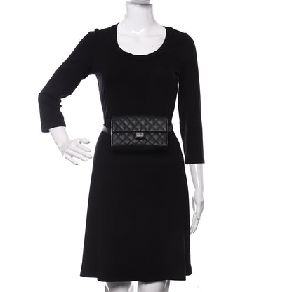 Chanel Grained Calfskin Quilted 2.55 Reissue Flap Belt Bag Clutch Black 2 of 13
