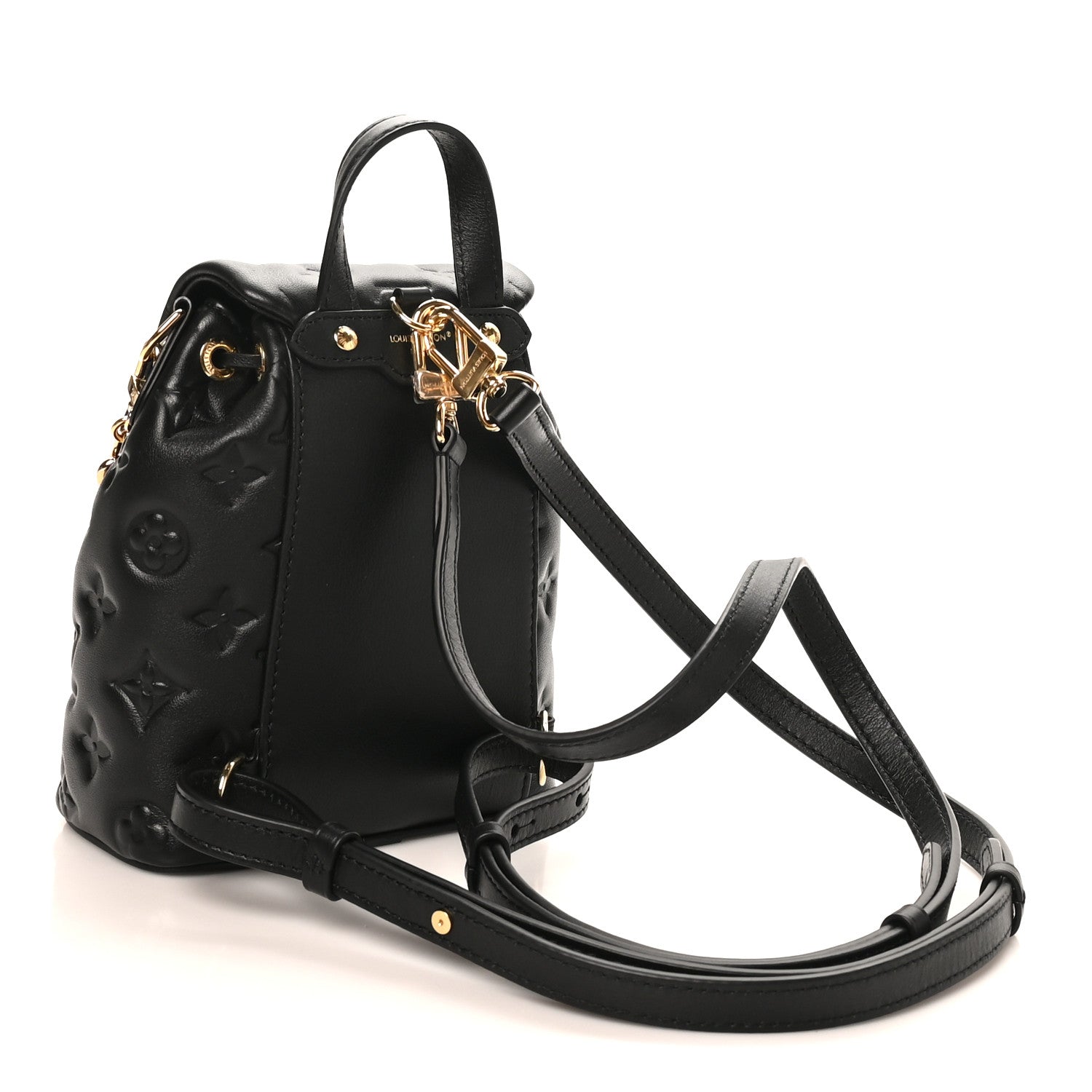 Louis Vuitton Lambskin Embossed Monogram Coussin Mini Backpack Black 2 of 8