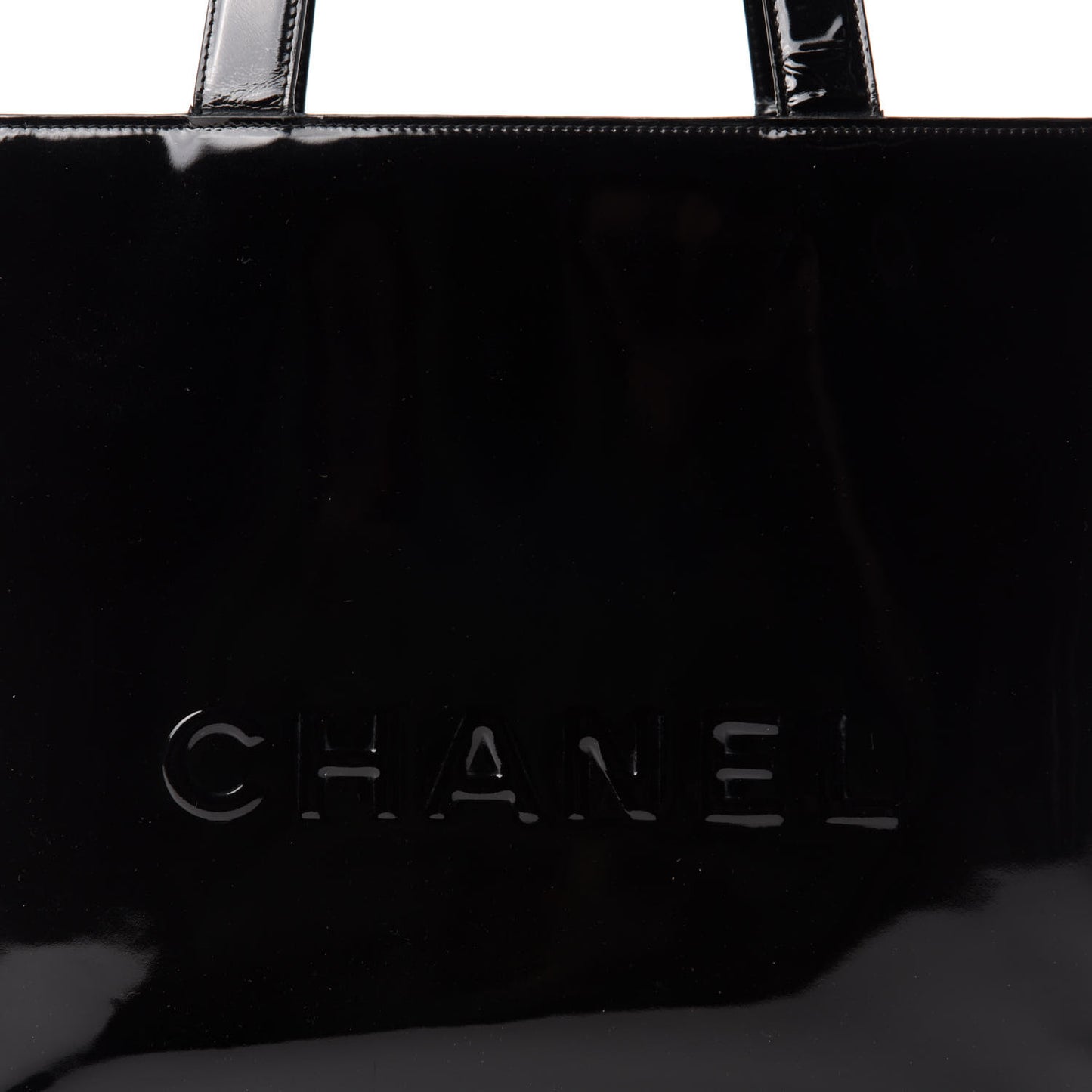 Patent Logo Shoulder Bag Black