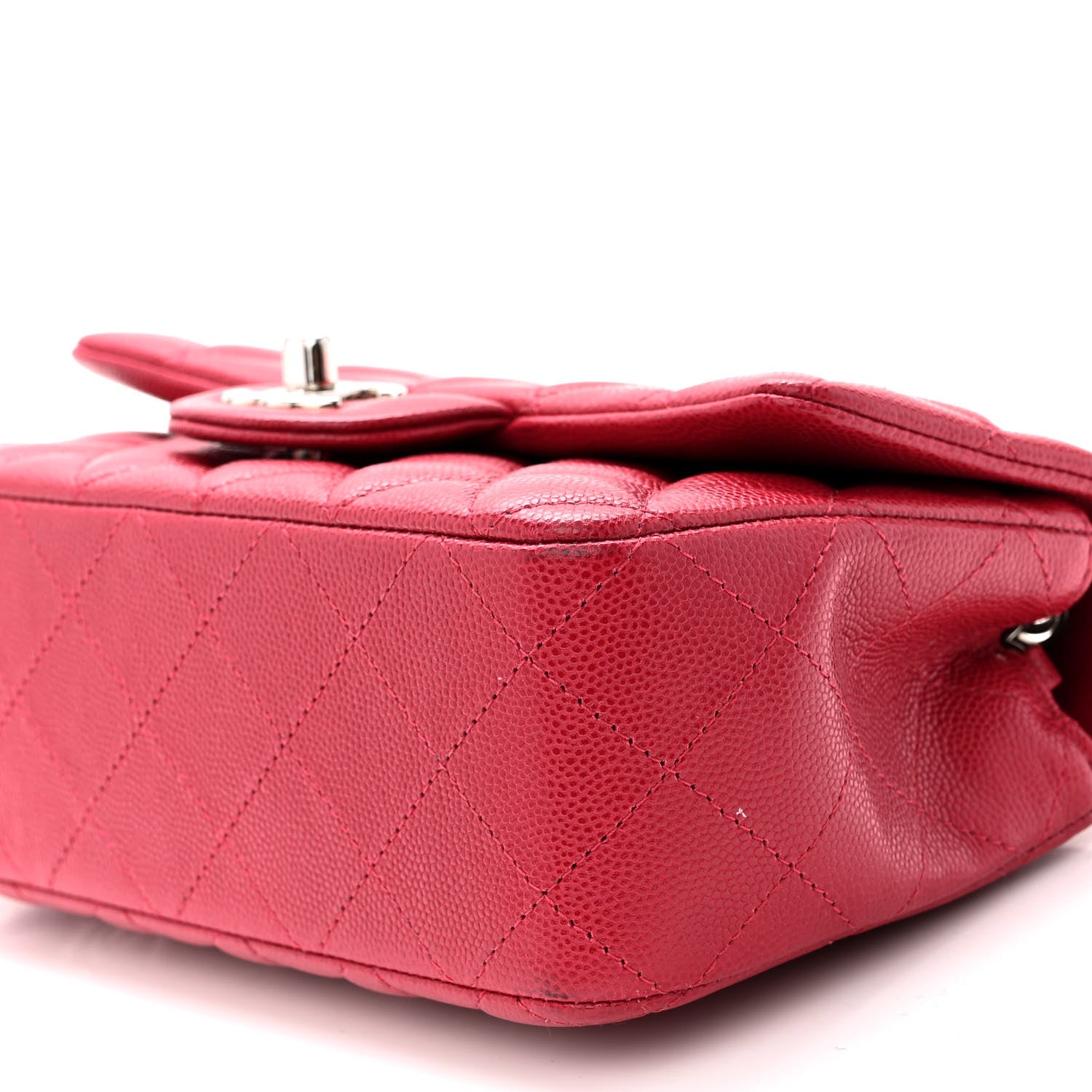 Chanel Caviar Quilted Mini Rectangular Flap Red 10 of 10