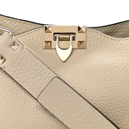 Valentino Garavani Pebbled Calfskin Small Rockstud Flip-Lock Messenger Bag Light Ivory 8 of 15