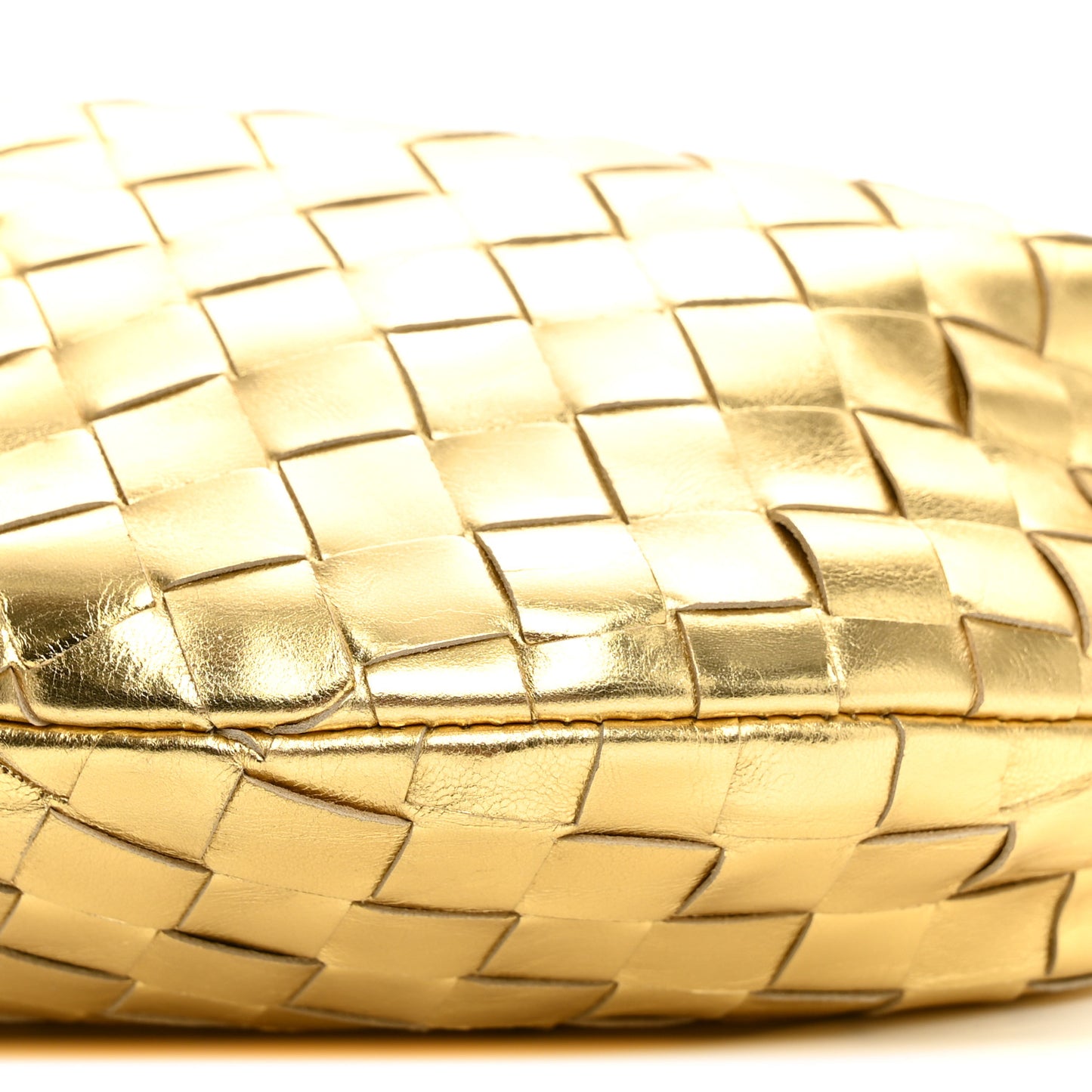 Metallic Nappa Intrecciato Mini Jodie Gold