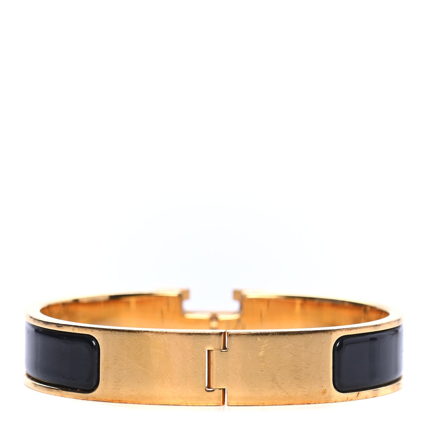 Enamel Narrow Clic Clac H Bracelet PM Black