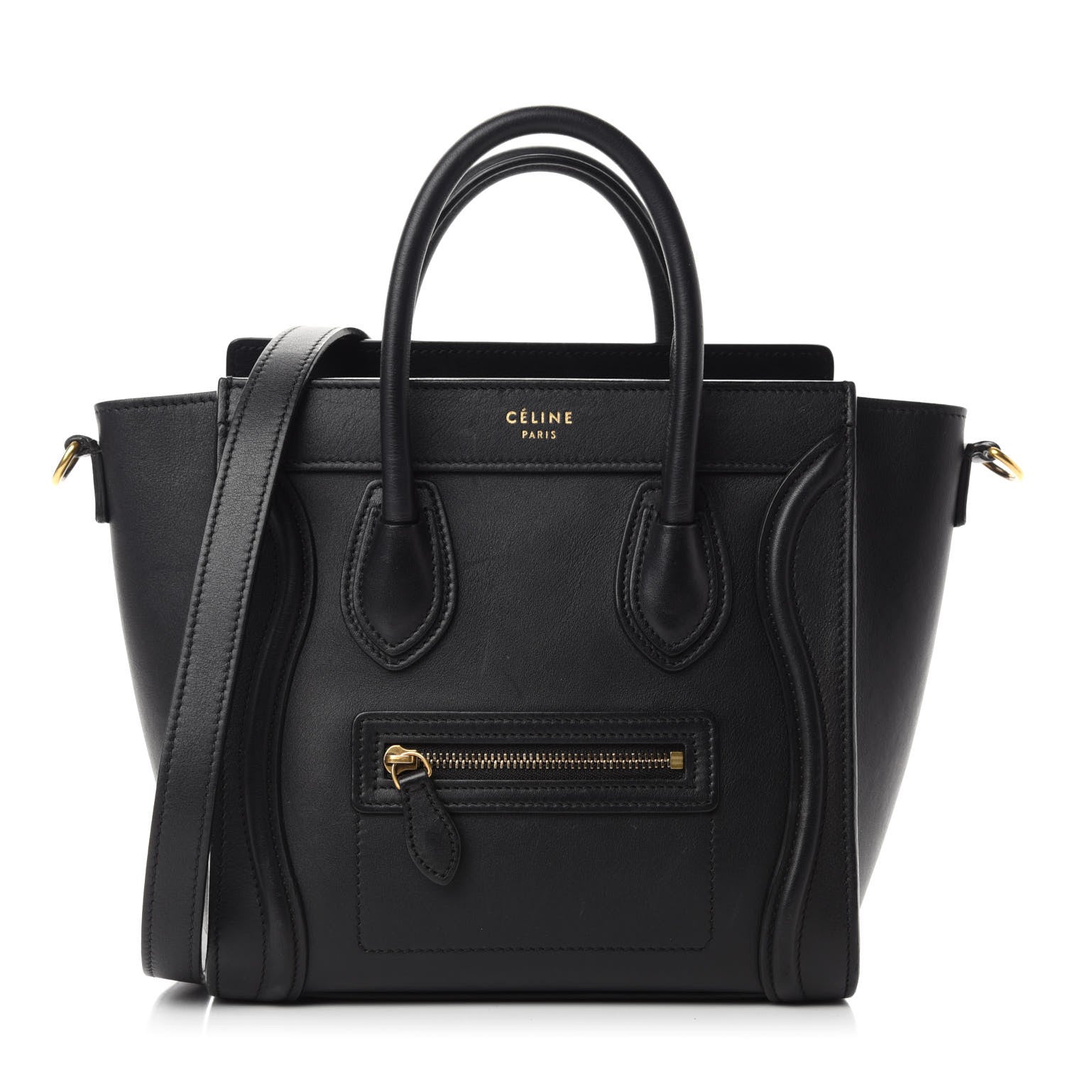 Celine Smooth Calfskin Nano Luggage Black 1 of 10