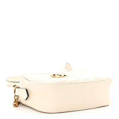 Gucci Calfskin Matelasse Mini GG Marmont Chain Shoulder Bag White 4 of 10