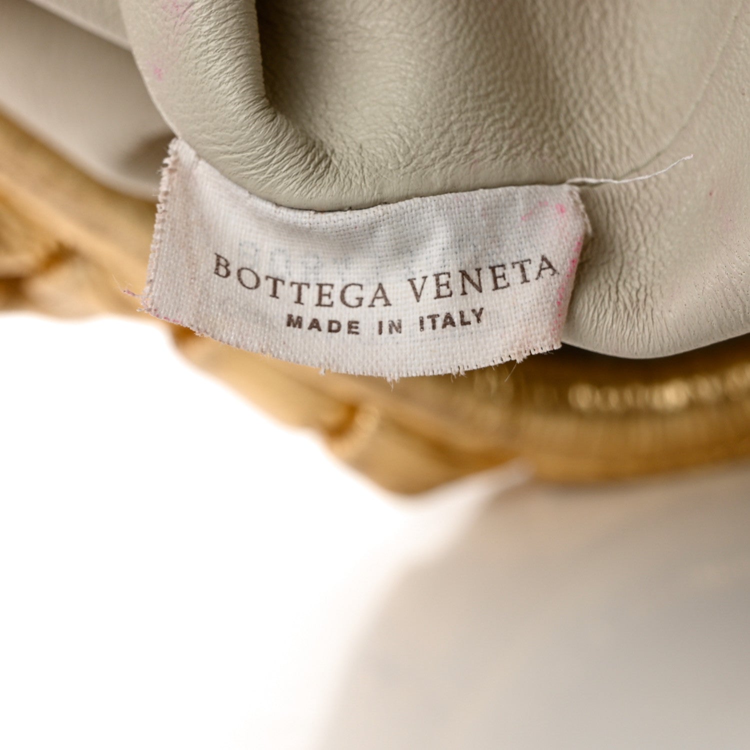 Bottega Veneta Metallic Crinkled Lambskin The Pouch Oversized Clutch Oro 8 of 13