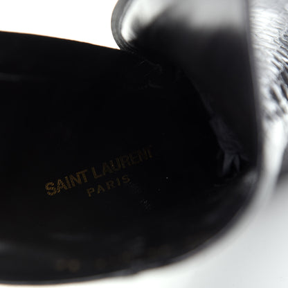 Saint Laurent Alligator Embossed Patent Calfskin Opyum 110 Ankle Boots 39 Black 8 of 11