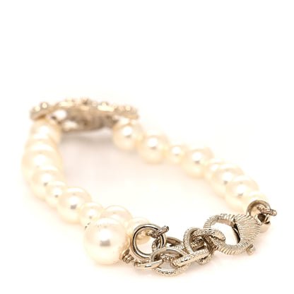 Chanel Pearl CC Camellia Bracelet Gold White 3 of 5