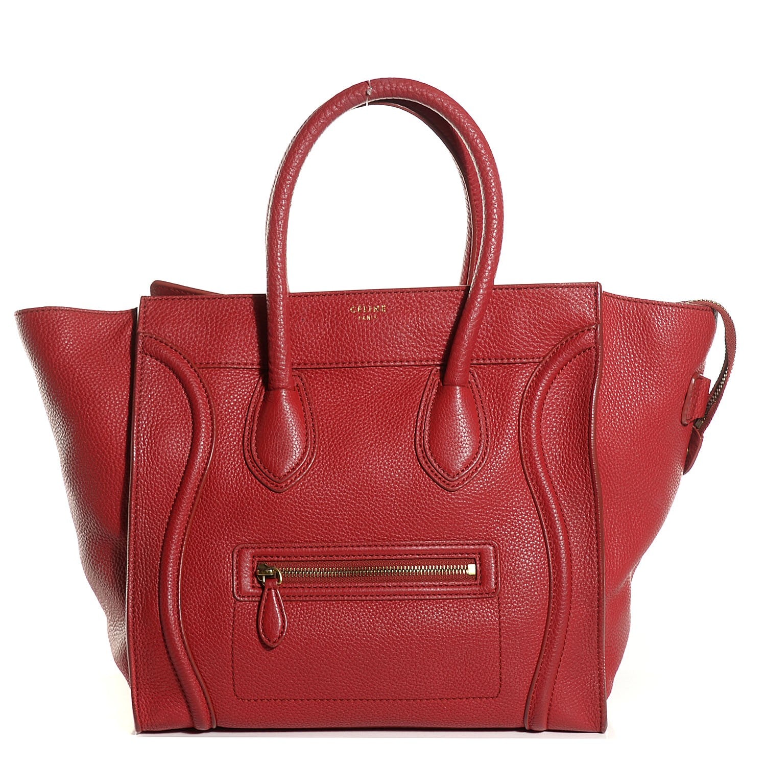 Celine Pebbled Calfskin Mini Luggage Red 1 of 9