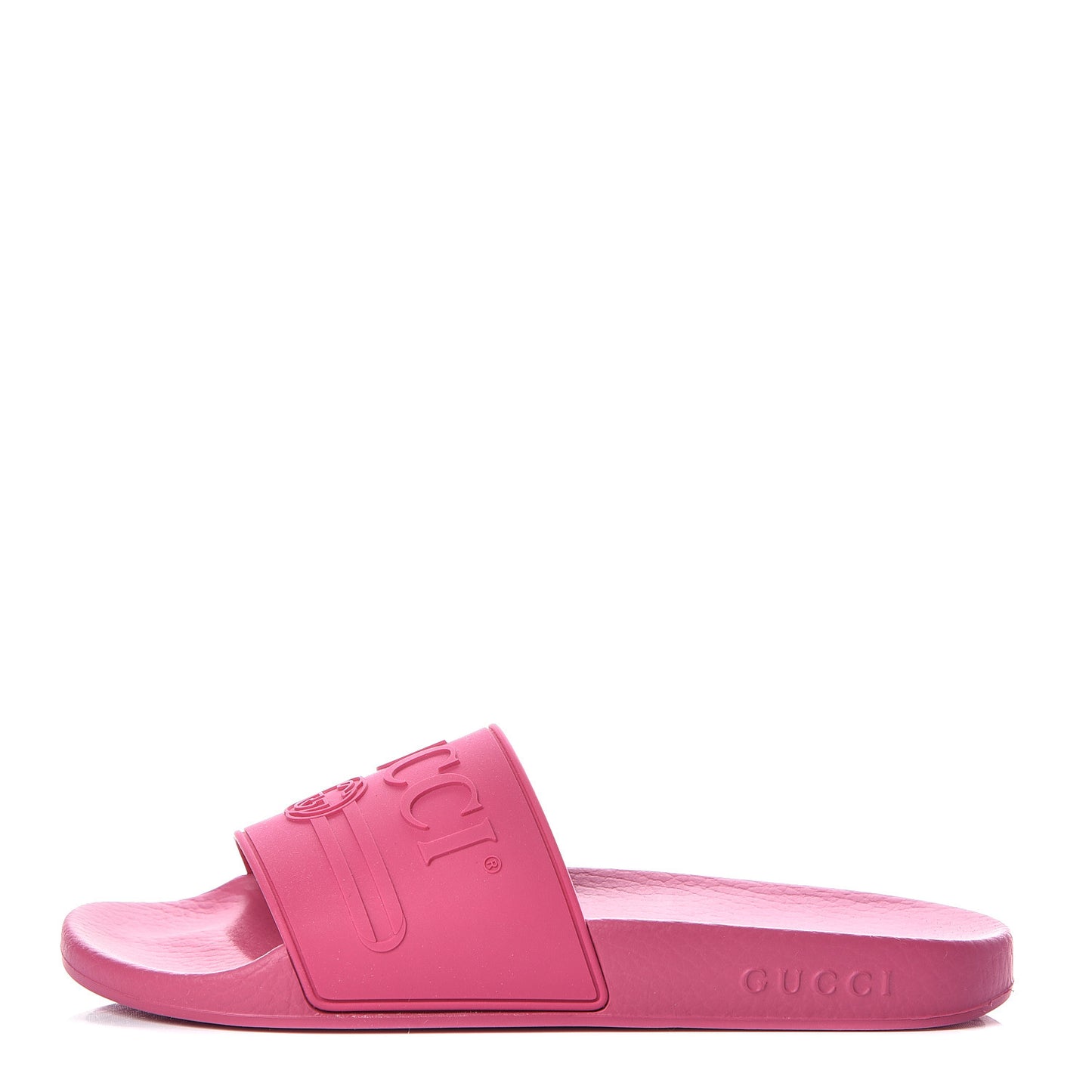 Rubber Womens Logo Slide Sandals 38 Fuchsia