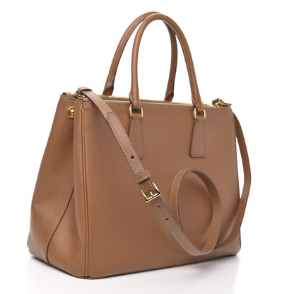 Prada Saffiano Medium Galleria Double Zip Tote Caramel 3 of 9